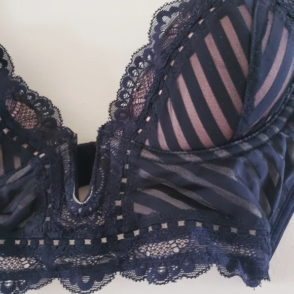 🏷Thistle And Spire NWOT Plunging Corset Underwire Bra W/Nude Underlay - 34B - Picture 14 of 14